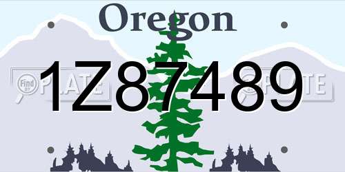 1Z87489 Oregon License Plate