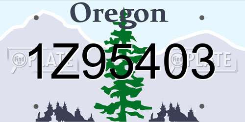 1Z95403 Oregon License Plate