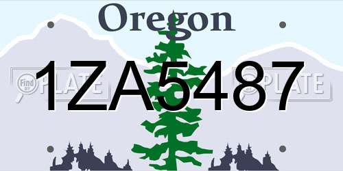 1ZA5487 Oregon License Plate