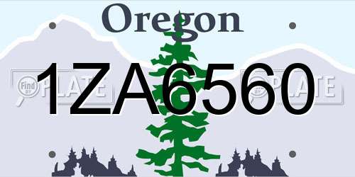 1ZA6560 Oregon License Plate