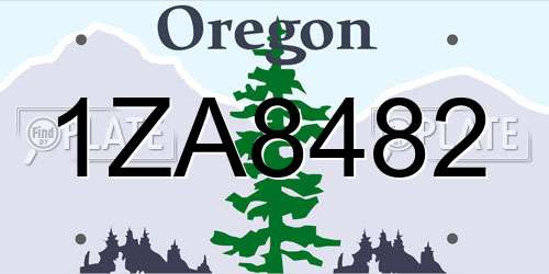 1ZA8482 Oregon License Plate