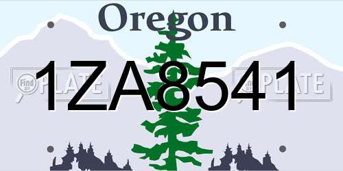 1ZA8541 Oregon License Plate