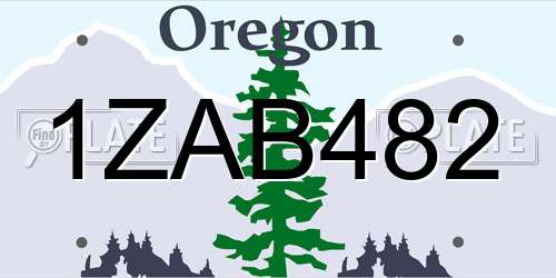 1ZAB482 Oregon License Plate