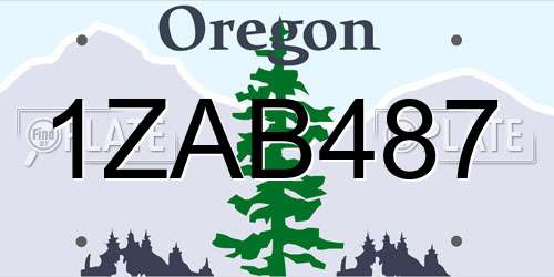 1ZAB487 Oregon License Plate