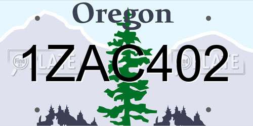 1ZAC402 Oregon License Plate