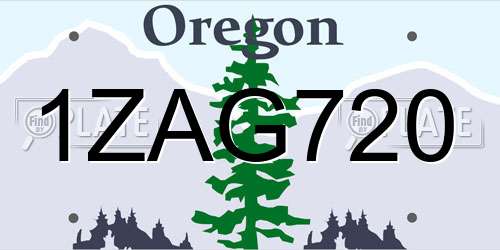 1ZAG720 Oregon License Plate