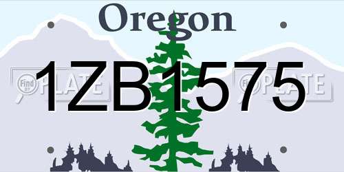 1ZB1575 Oregon License Plate