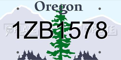 1ZB1578 Oregon License Plate