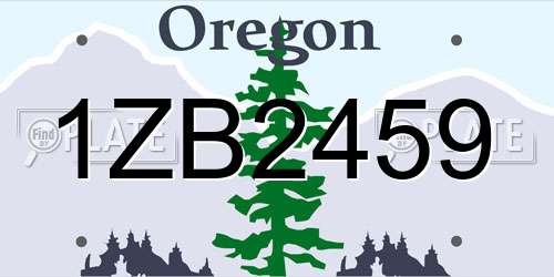 1ZB2459 Oregon License Plate