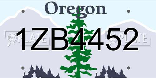 1ZB4452 Oregon License Plate