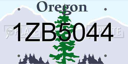 1ZB5044 Oregon License Plate