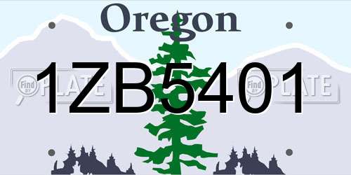 1ZB5401 Oregon License Plate