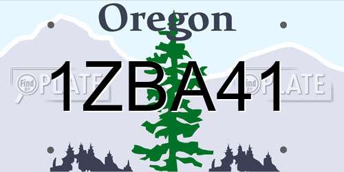 1ZBA41 Oregon License Plate