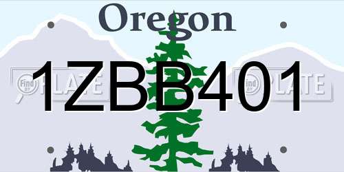 1ZBB401 Oregon License Plate