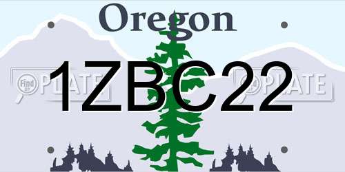 1ZBC22 Oregon License Plate