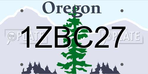 1ZBC27 Oregon License Plate