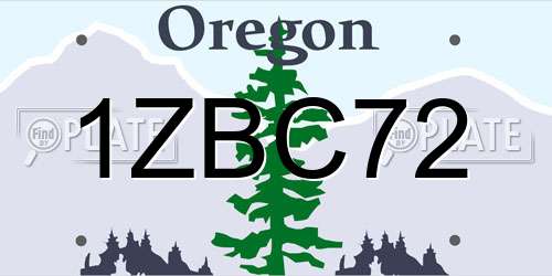 1ZBC72 Oregon License Plate
