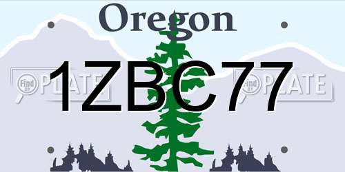 1ZBC77 Oregon License Plate