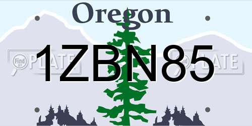 1ZBN85 Oregon License Plate