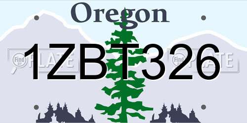 1ZBT326 Oregon License Plate