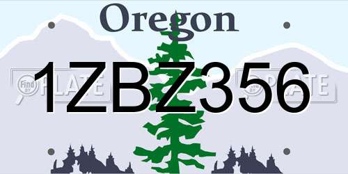 1ZBZ356 Oregon License Plate