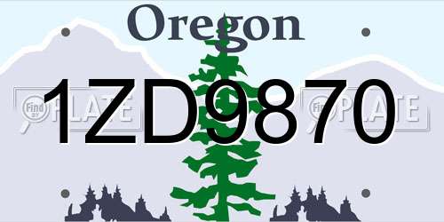 1ZD9870 Oregon License Plate