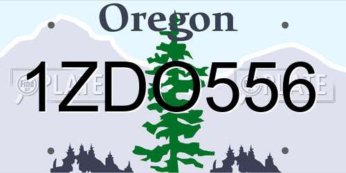 1ZDO556 Oregon License Plate