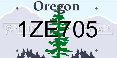 1ZE705 Oregon License Plate