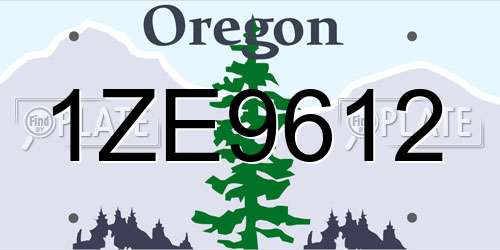 1ZE9612 Oregon License Plate