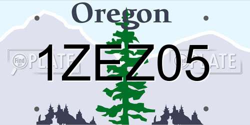 1ZEZ05 Oregon License Plate