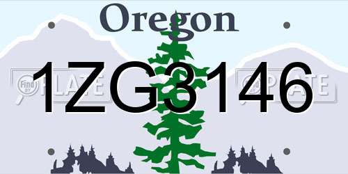 1ZG3146 Oregon License Plate
