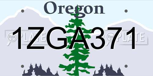 1ZGA371 Oregon License Plate