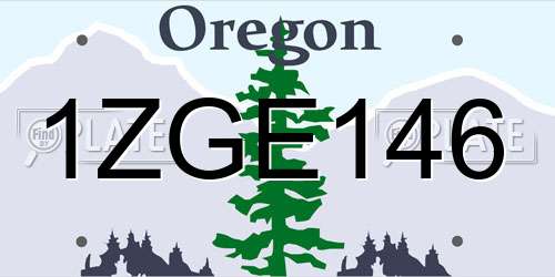 1ZGE146 Oregon License Plate