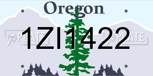 1ZI1422 Oregon License Plate