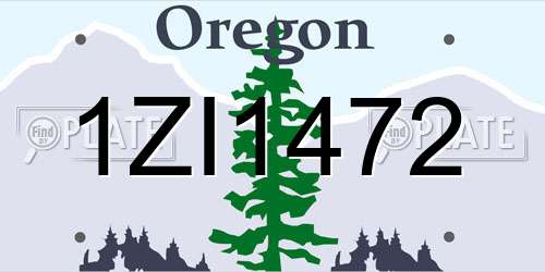 1ZI1472 Oregon License Plate