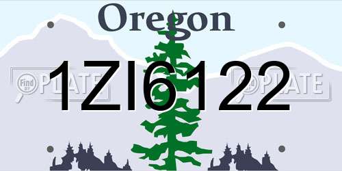 1ZI6122 Oregon License Plate
