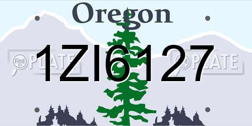 1ZI6127 Oregon License Plate