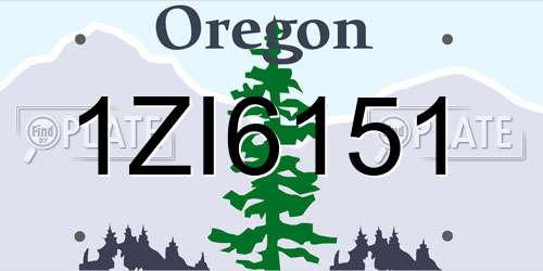1ZI6151 Oregon License Plate