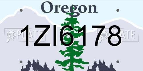 1ZI6178 Oregon License Plate