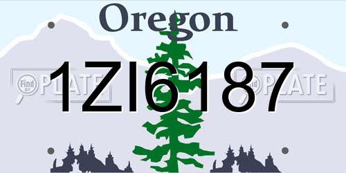 1ZI6187 Oregon License Plate