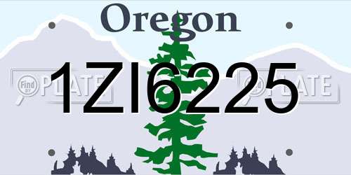 1ZI6225 Oregon License Plate