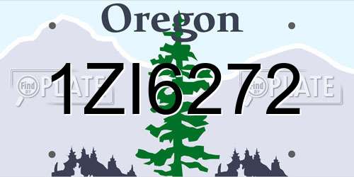 1ZI6272 Oregon License Plate
