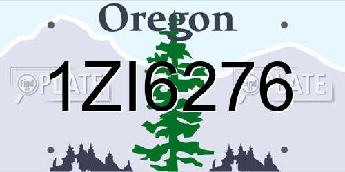 1ZI6276 Oregon License Plate