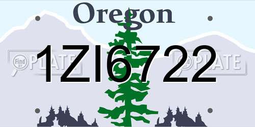 1ZI6722 Oregon License Plate