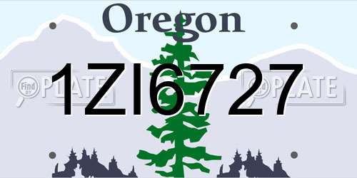 1ZI6727 Oregon License Plate