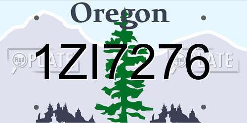 1ZI7276 Oregon License Plate