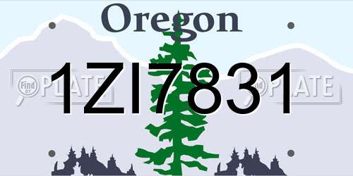 1ZI7831 Oregon License Plate