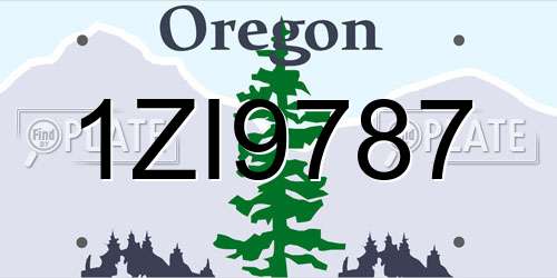 1ZI9787 Oregon License Plate