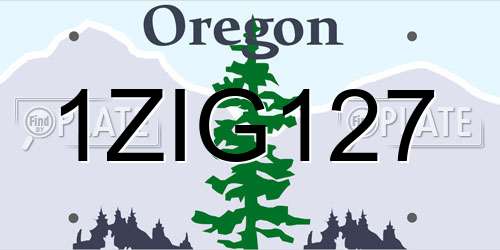 1ZIG127 Oregon License Plate