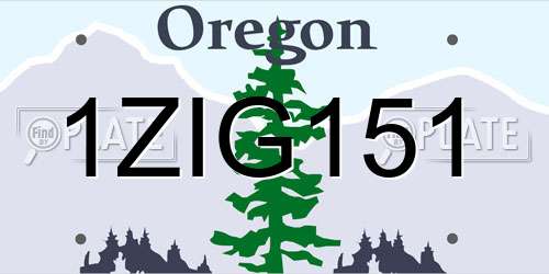 1ZIG151 Oregon License Plate